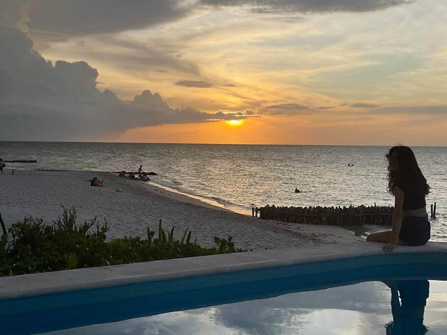 La Casa Amarilla Frente Al Mar Villa Chelem Ngoại thất bức ảnh