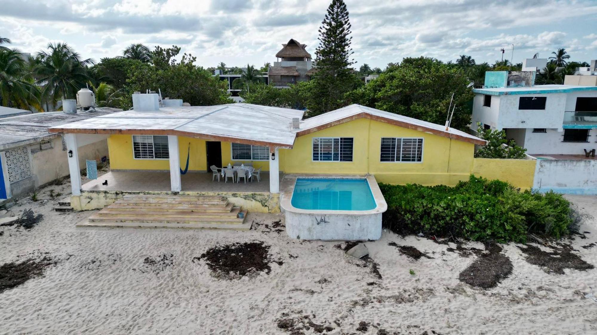 La Casa Amarilla Frente Al Mar Villa Chelem Ngoại thất bức ảnh